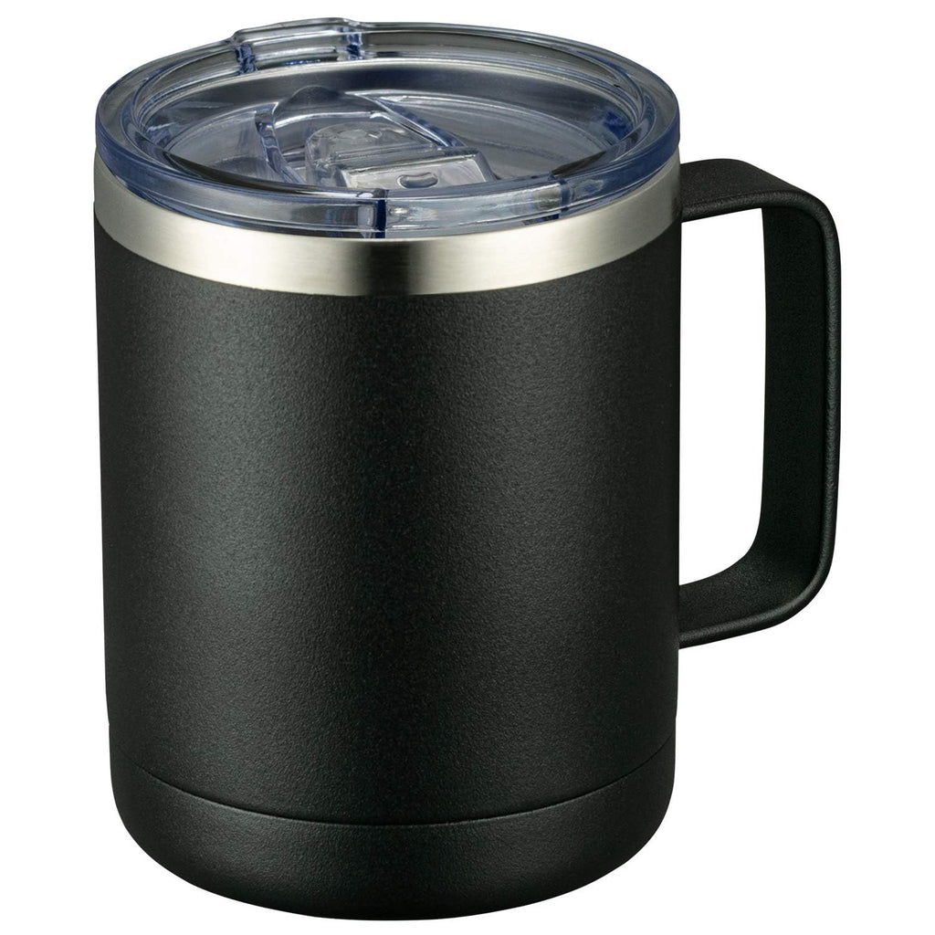 MEWAY 12oz Coffee Mug With Handle and Sliding LidStainless Steel Travel Tumbler Cup with HandleDouble Wall Vacuum Insulated Camping Cup for Hot & Cold Drinks Tea (BlackSet of 1