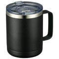 MEWAY 12oz Coffee Mug With Handle and Sliding LidStainless Steel Travel Tumbler Cup with HandleDouble Wall Vacuum Insulated Camping Cup for Hot & Cold Drinks Tea (BlackSet of 1