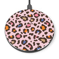 Pink Leopard Wireless Charger – Colorful Animal Print Qi Fast Charger